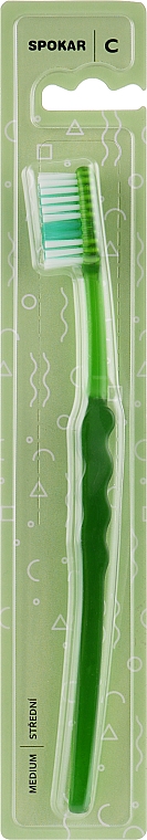 Зубна щітка "С", середня, зелена - Spokar C — фото N1