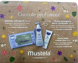 Парфумерія, косметика Набір - Mustela Cofanetto Coccole Profumate (b/fluid/300ml + b/cr/40ml + wipes/60pcs)