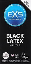 Презервативы черные, 12шт - EXS Condoms Comfy Fit Black Latex — фото N1