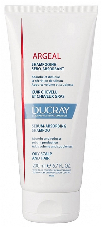 Себоабсорбувальний шампунь для жирного волосся - Ducray Argeal Sebum-Absorbing Shampoo