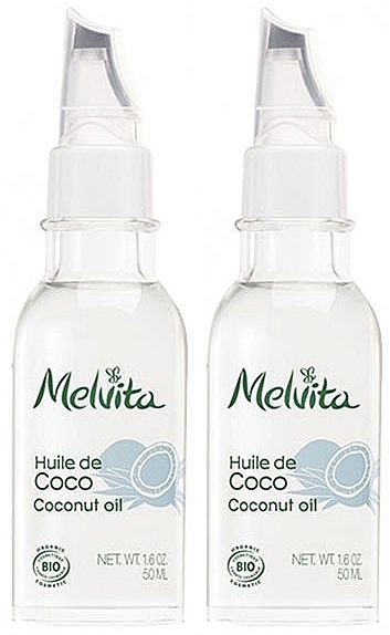 Набір "Кокосова олія" - Melvita Huiles De Beaute Coconut Oil Duo (2 x f/oil/50ml) — фото N2