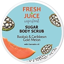 Парфумерія, косметика Цукровий скраб для тіла "Баобаб і карибська золота диня" - Fresh Juice Superfood Baobab & Caribbean Gold Melon