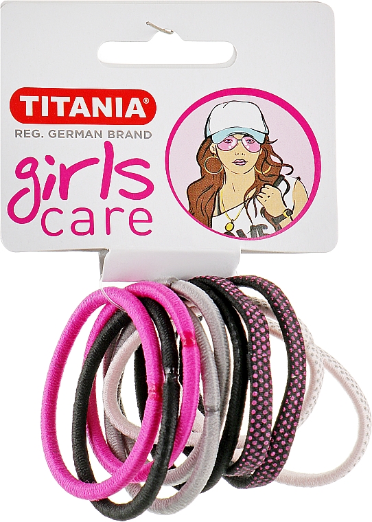 Резинки для волос, 10 шт, разноцветные, 4 см - Titania Girls Care — фото N1