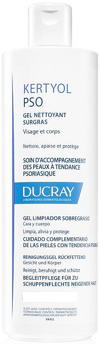 Гель для миття тіла й шкіри голови з проблемами псоріазу - Ducray Kertyol P.S.O. Gel Nettoyant Surgras — фото N1