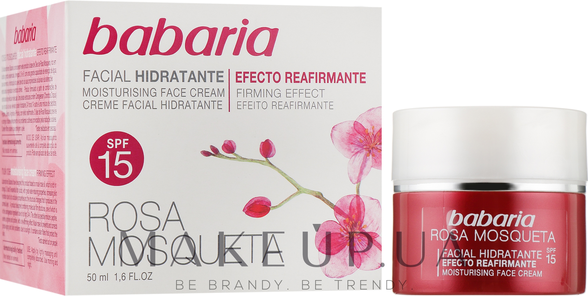 Увлажняющий крем для лица с шиповником SPF 15 - Babaria Face Cream With Rose Hip SPF15 — фото 50ml