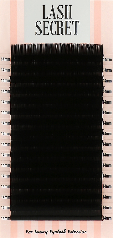 Накладные ресницы, черные, 16 линий (один размер, 0.1, D, 14) - Lash Secret — фото N1