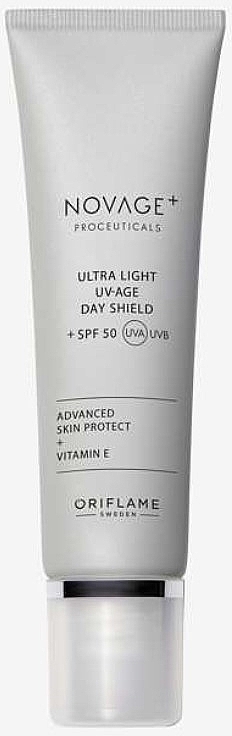 Солнцезащитный дневной крем с SPF 50 - Oriflame Novage+ Proceuticals Ultra Light UV-Age Day Shield + SPF 50 — фото N1