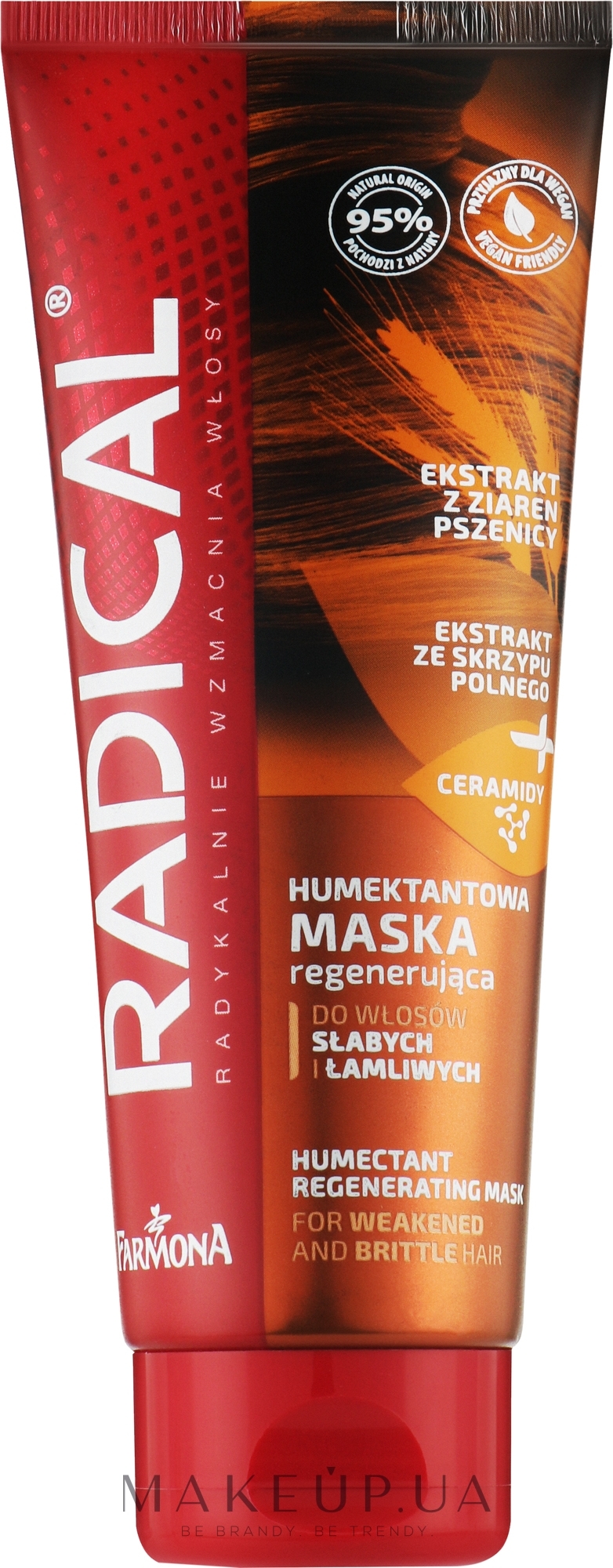 Відновлювальна та зволожувальна маска для ослабленого, сухого й ламкого волосся - Farmona Radical Humectant Regenerating Mask — фото 100ml