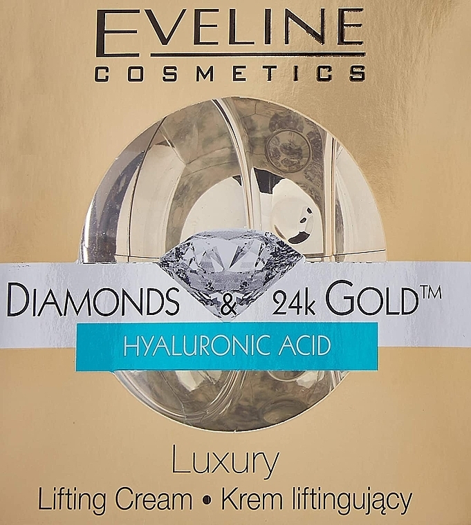 Крем з ефектом ліфтингу для обличчя, шиї та декольте - Eveline Cosmetics Diamonds & 24k Gold Luxury Lifting Cream — фото N1