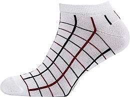 Шкарпетки чоловічі короткі RT1311-086, клітинка, білі - ReflexTex — фото N1