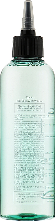 Уход за жирной кожей головы - A'pieu Mint Scalp Hair Vinegar — фото N2