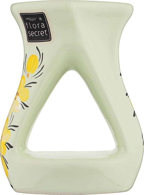 Аромалампа "Фано", салатова, жовті квіти - Flora Secret — фото N1