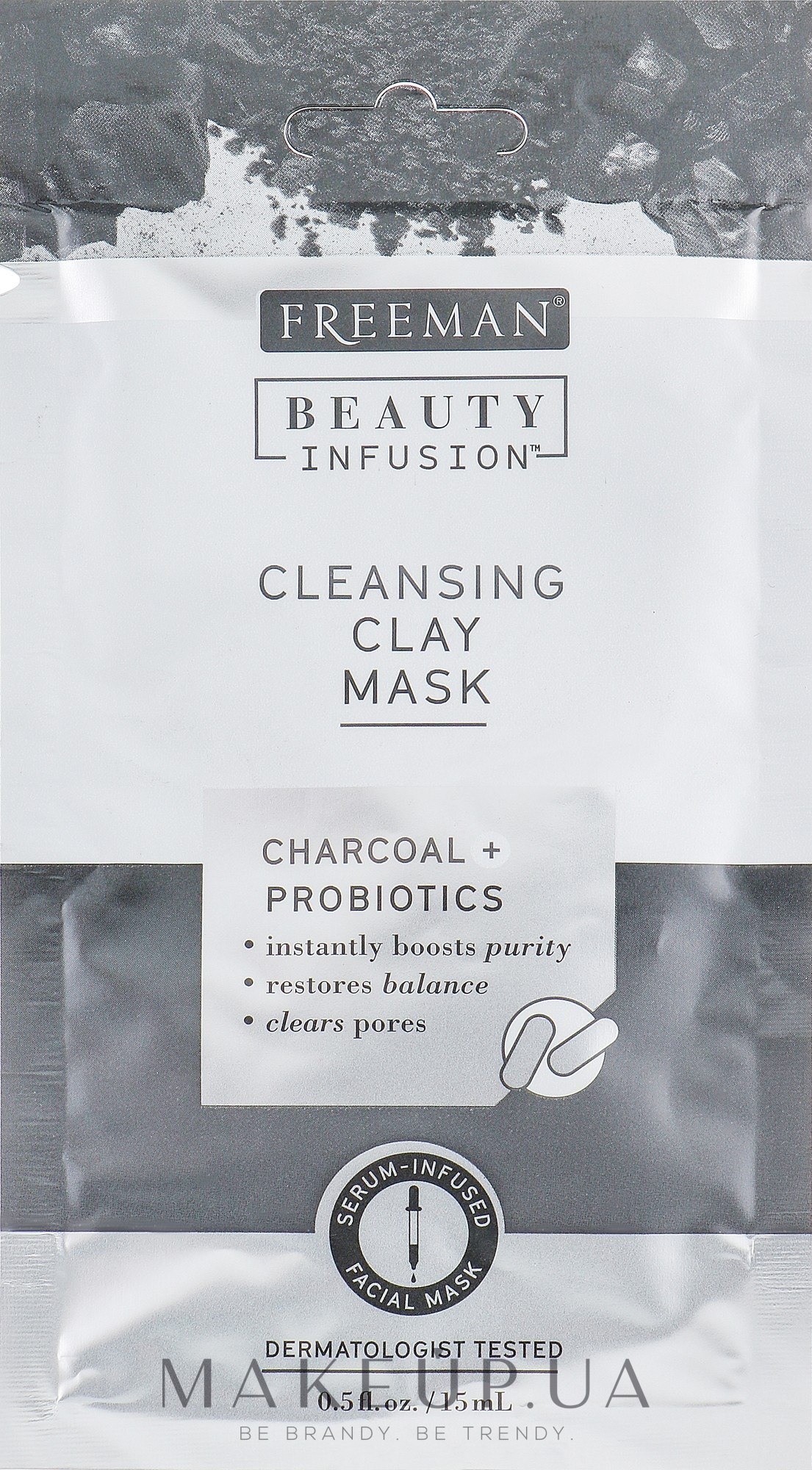Глиняна маска для обличчя "Вугілля та пробіотики" - Freeman Beauty Infusion Cleansing Clay Mask — фото 15ml