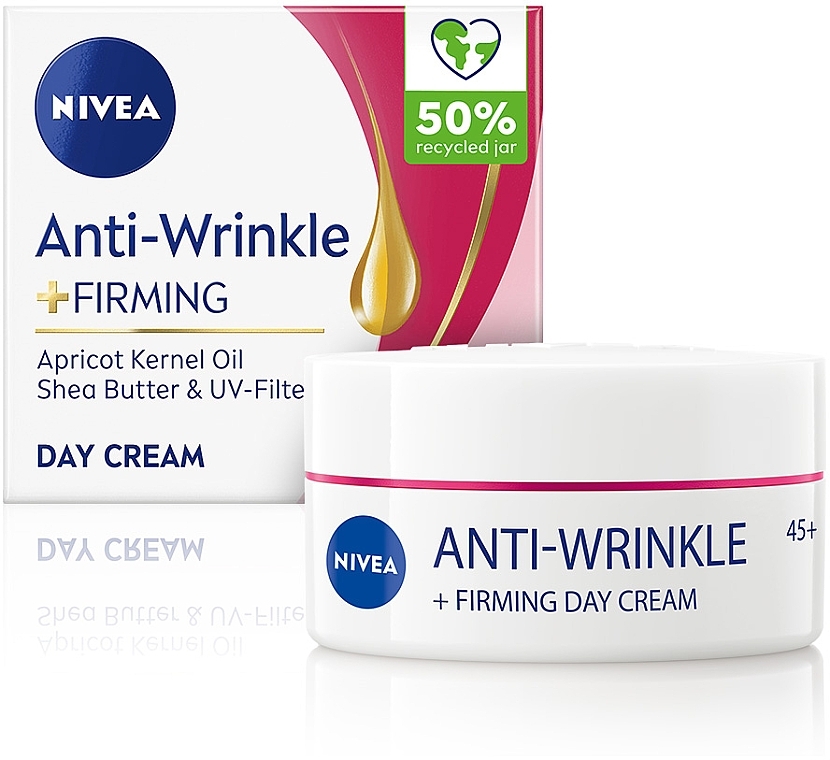 Денний крем проти зморщок + пружність 45+ - NIVEA Anti-Wrinkle + Firming Day Cream