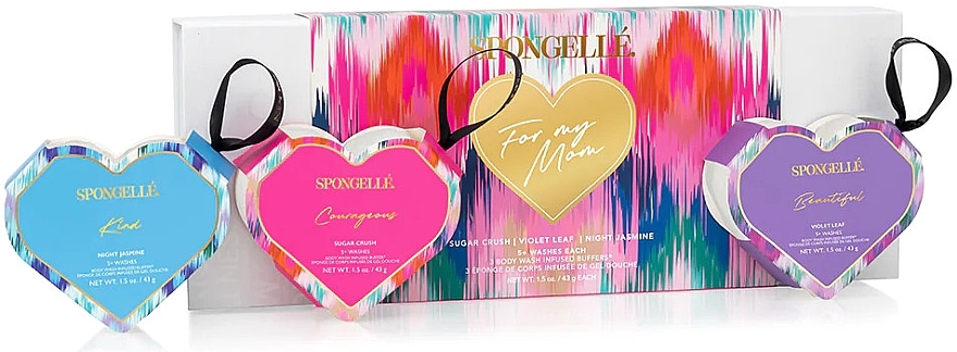 Набор - Spongelle Heart Collection For My Mom Gift Set 2 (sponge/3x43g) — фото N1