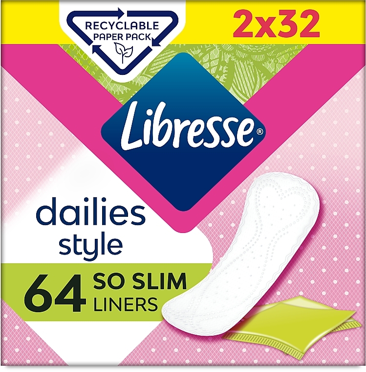Ультратонкі щоденні прокладки, 64 шт. - Libresse Dailies Style Normal — фото N1