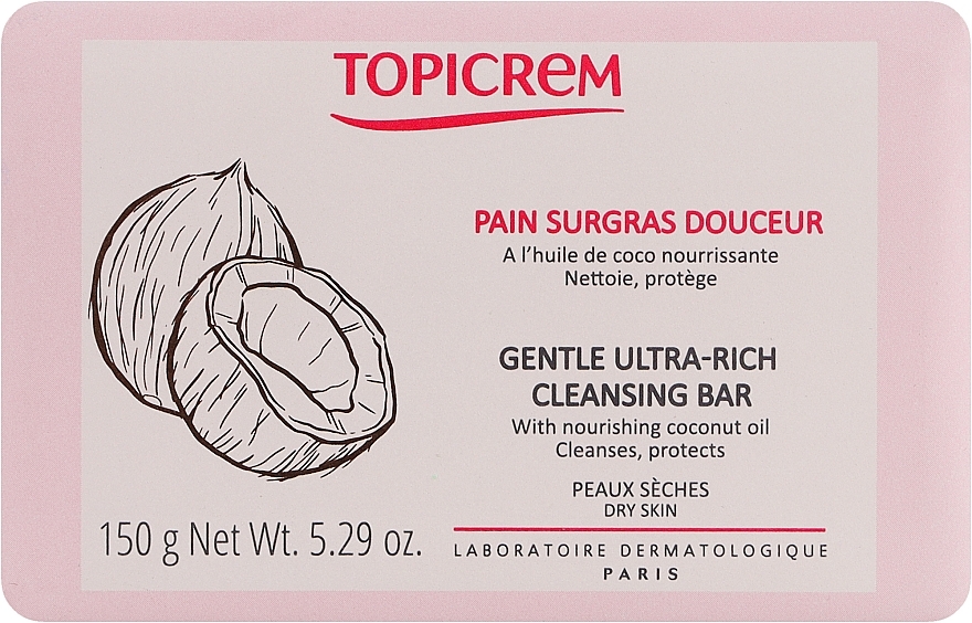 Ніжне очищувальне мило - Topicrem Gentle Ultra Rich Cleansing Bar — фото N1