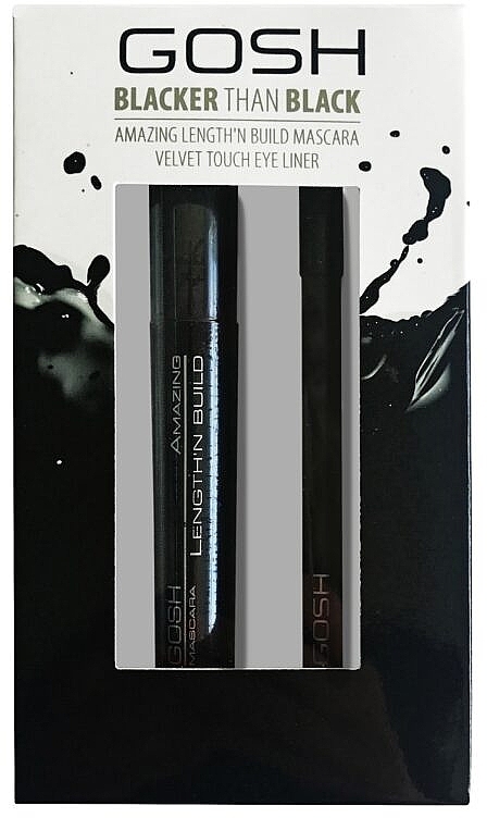 Набор - Gosh Copenhagen Blacker Than Black Giftset (eyeliner/1.2ml + mascara/9ml) — фото N2