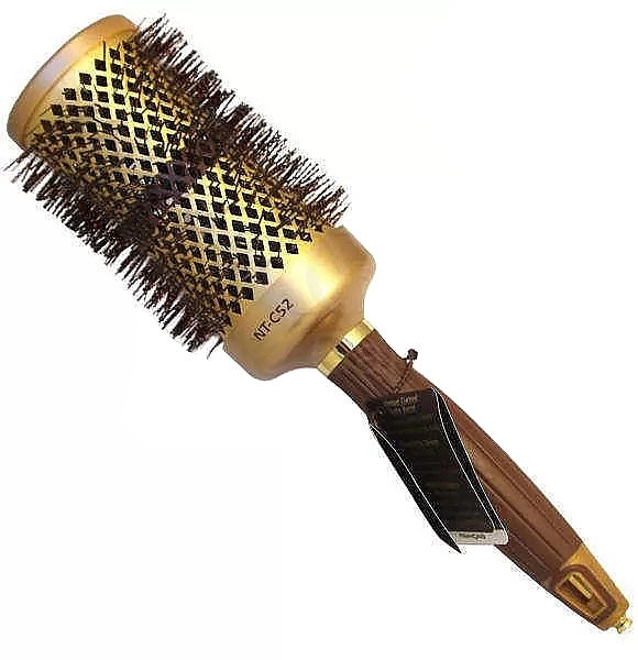 Термобрашинг для волосся, 55 мм - Olivia Garden Expert Blowout Curl Wavy Bristles Gold & Brown — фото N1