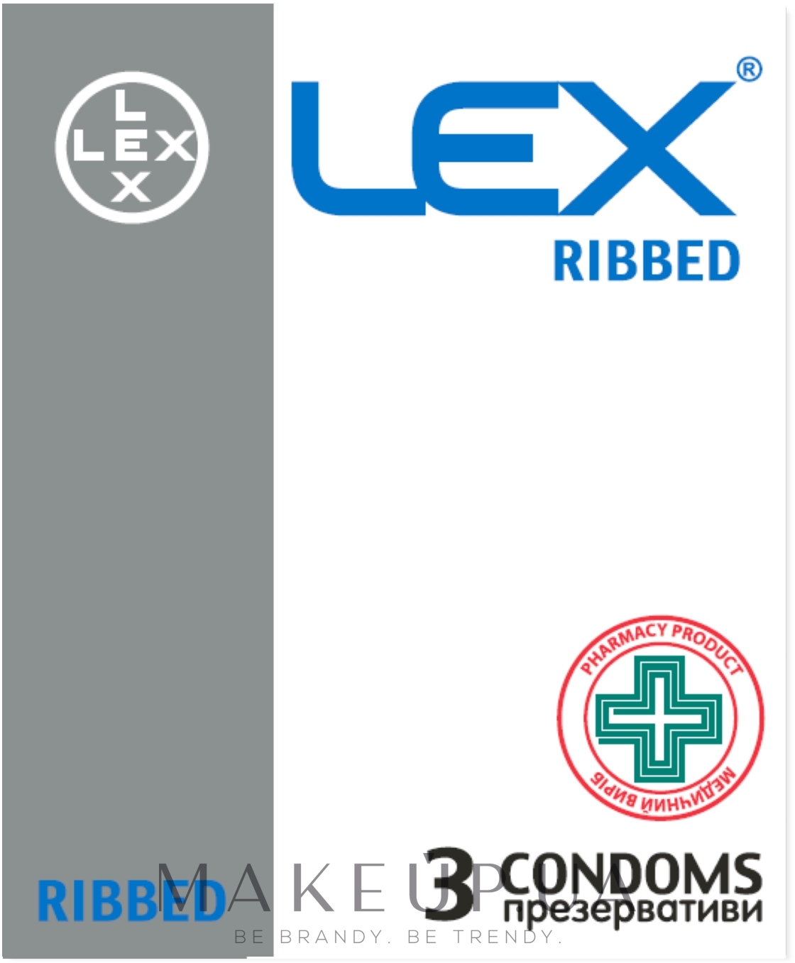 Презервативи "Ribbed" - Lex — фото 3шт