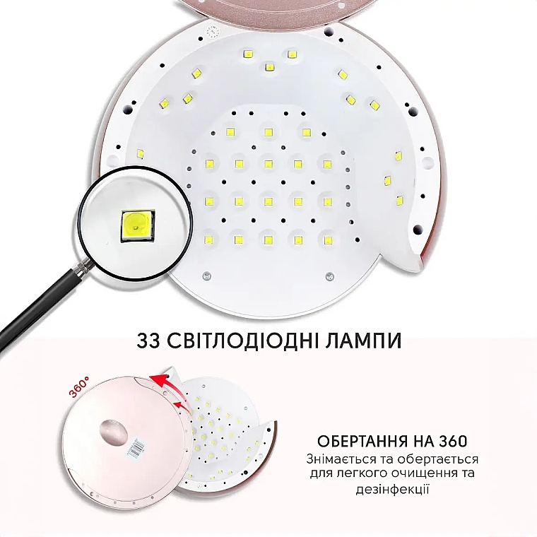 Лампа для манікюру 48 Вт, 33 LED, біла - SML S3 White — фото N9