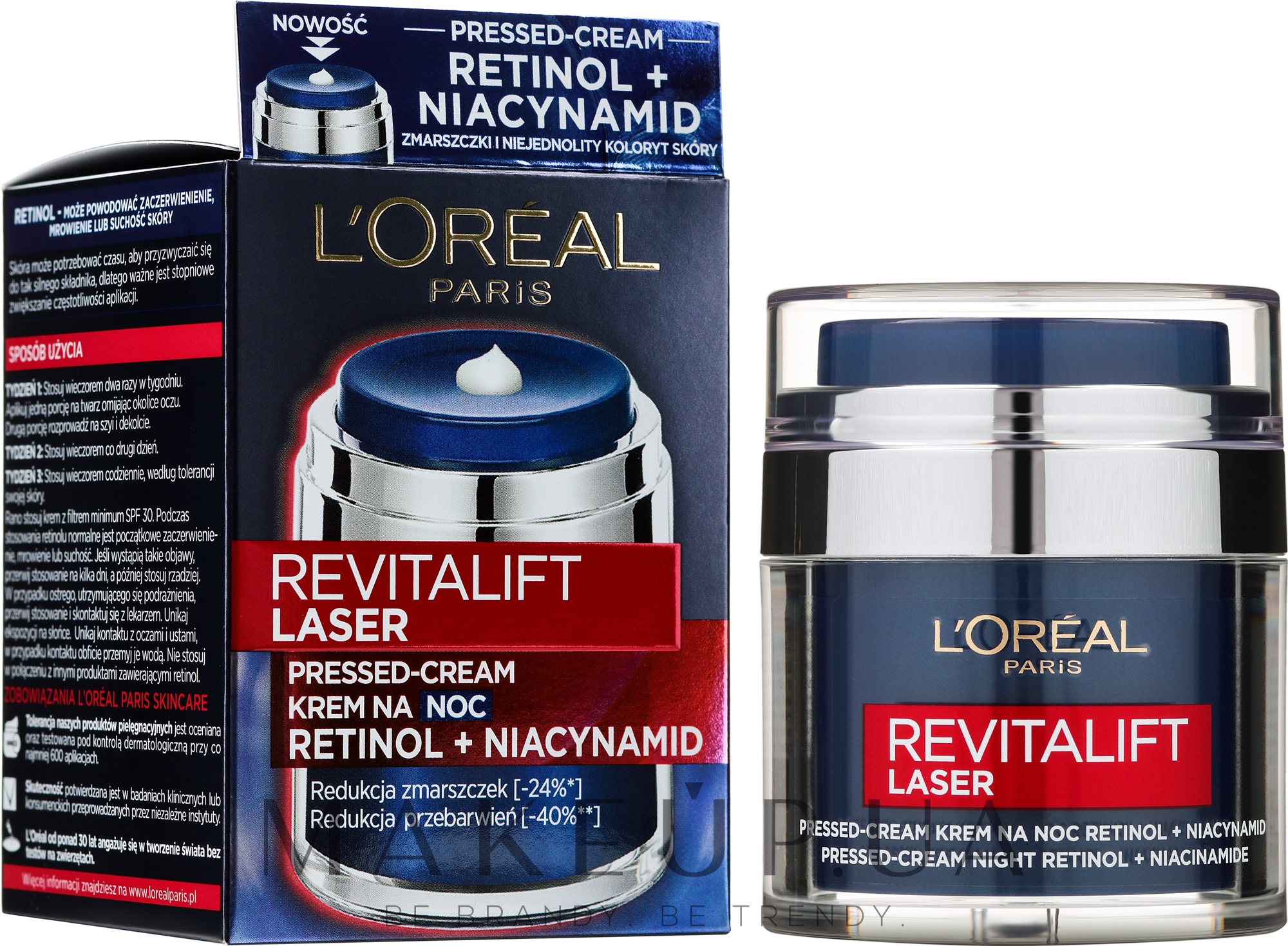 Ночной крем - L'oreal Paris Revitalift Laser Retinol + Niacynamid Night Cream — фото 50ml