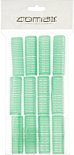 Комплект бигуди-липучки "Velcro plus", 12 штук, 20мм, зеленые - Comair — фото N1