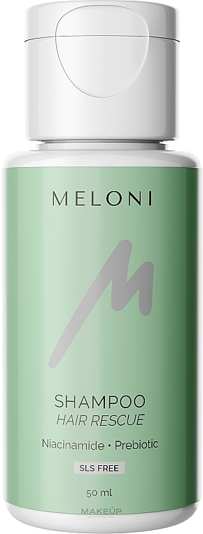 Зміцнювальний безсульфатний шампунь проти випадіння з ніацинамідом та пребіотиком - Meloni Hair Rescue Shampoo (мініатюра) — фото N1