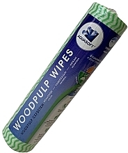 Універсальні серветки, спанлейс, зелена хвиля, 25x30 см, 30 шт. - Aquasoft Woodpulp Wipes  — фото N3