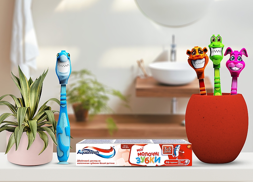 Дитяча зубна щітка, помаранчевий тигр - Aquafresh Soft — фото N6