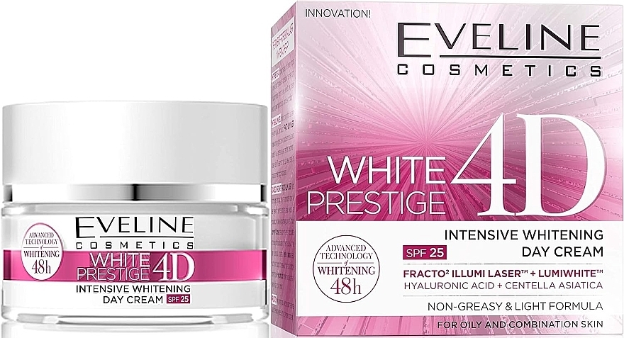 Денний крем для обличчя SPF 25 - Eveline Cosmetics White Prestige 4D Intensive Whitening Day Cream SPF 25 — фото N1