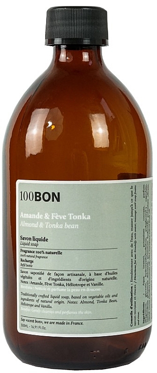 Рідке мило - 100BON Amande & Feve Tonka Liquid Soap Refill — фото N1
