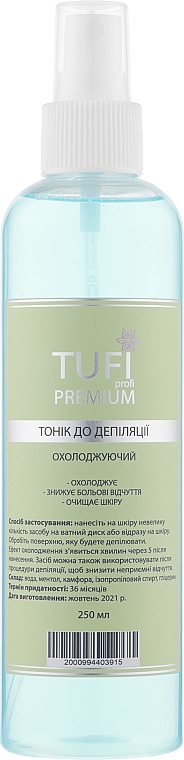 Тонік до депіляції, охолоджувальний - Tufi Profi Premium — фото N1