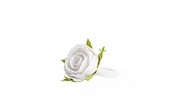 Резинка для волосся ручної роботи "Біла троянда", маленька - Katya Snezhkova — фото N2