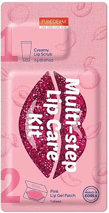 Кремовый пилинг + гелевая маска для губ - Purederm Multi-Step Lip Care Kit — фото N1