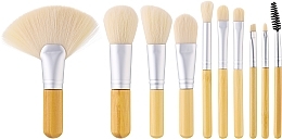 Набор кистей для макияжа "Bamboo White" 10шт + сумочка - Tools For Beauty — фото N1