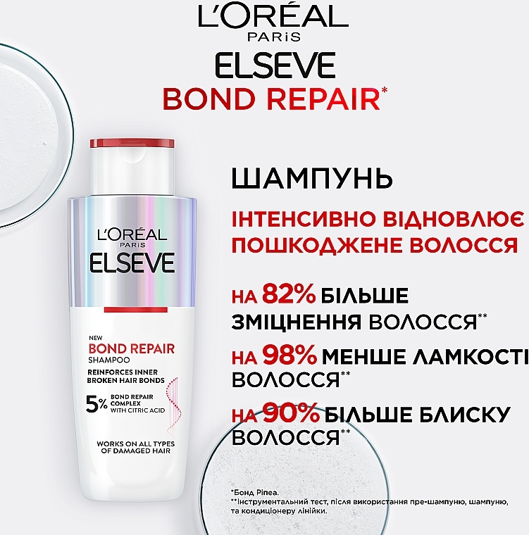 Шампунь для восстановления поврежденных волос - L'Oreal Paris Elseve Bond Repair Shampoo — фото N3