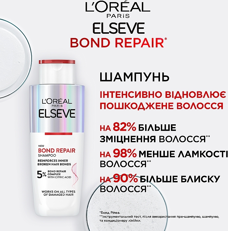 Шампунь для відновлення пошкодженого волосся - L'Oreal Paris Elseve Bond Repair Shampoo — фото N3