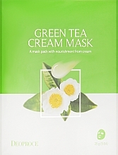 Тканинна кремова маска для обличчя з екстрактом зеленого чаю - Deoproce Green Tea Cream Mask — фото N2