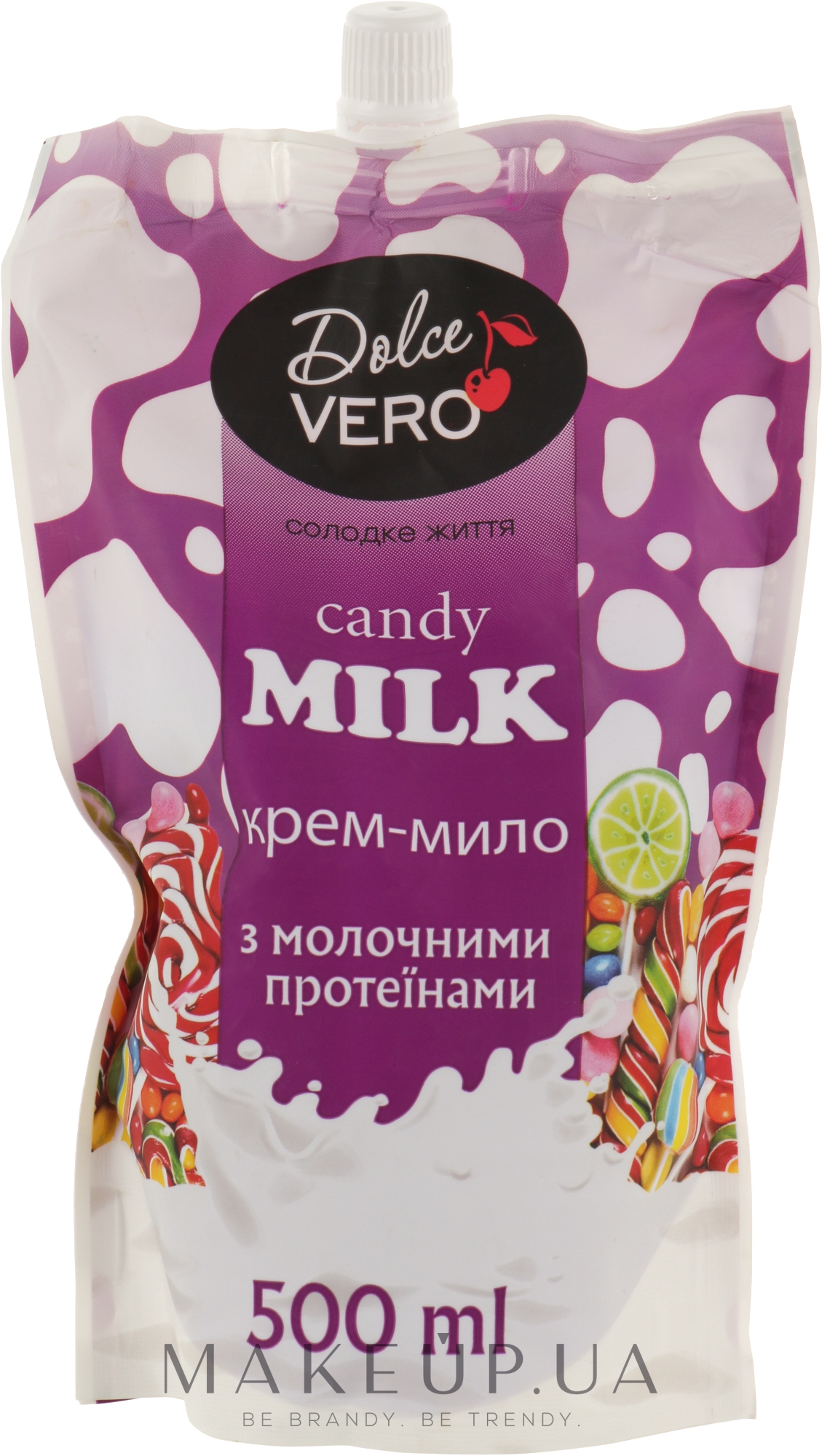 Рідке крем-мило з молочними протеїнами - Dolce Vero Candy Milk (дой-пак) — фото 500ml