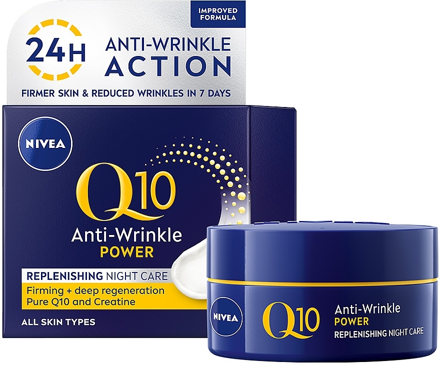 УЦЕНКА Восстанавливающий ночной крем против морщин - NIVEA Q10 Power Anti-Wrinkle Replenishing Night Care * — фото N1