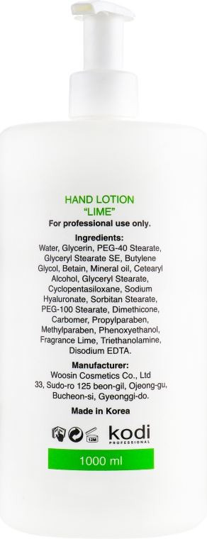 Лосьйон для рук - Kodi Professional Hand Lotion Lime — фото N3