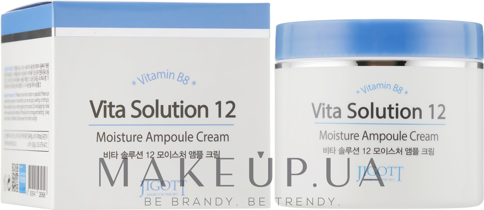Зволожувальний ампульний крем для обличчя з вітаміном В - Jigott Vita Solution 12 Moisture Ampoule Cream — фото 100ml