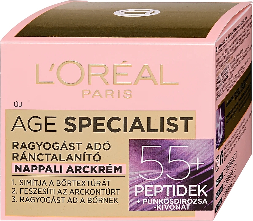 Освітлювальний денний крем проти зморщок 55+ - L'Oreal Paris Age Specialist Day Cream 55+ — фото N2