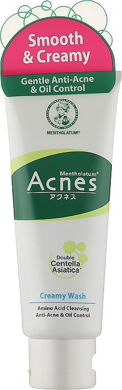 Крем-пінка для вмивання для проблемної шкіри обличчя - Mentholatum Acnes Creamy Face Wash