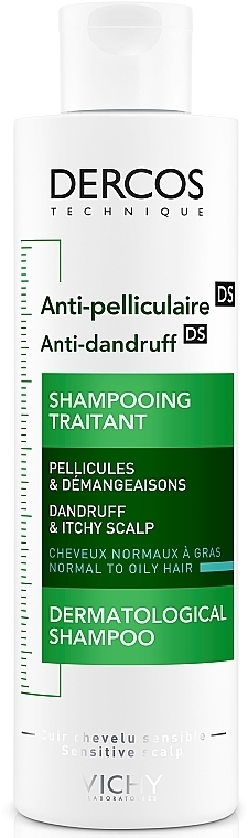 УЦЕНКА Шампунь против перхоти интенсивного действия для нормальных и жирных волос - Vichy Dercos Anti-Dandruff Advanced Action Shampoo * — фото N1