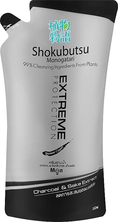 Крем-гель для душа, мужской - Shokubutsu Monogatari For Men Extreme Protection Shower Cream (дой-пак) — фото N1
