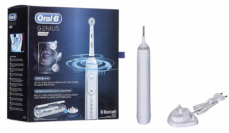Электрическая зубная щетка, белая - Oral-B Genius 10100S White — фото N1