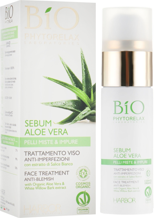 Увлажняющая сыворотка для лица - Phytorelax Laboratories Sebum Aloe Vera Anti-Blemish Face Treatment — фото N1