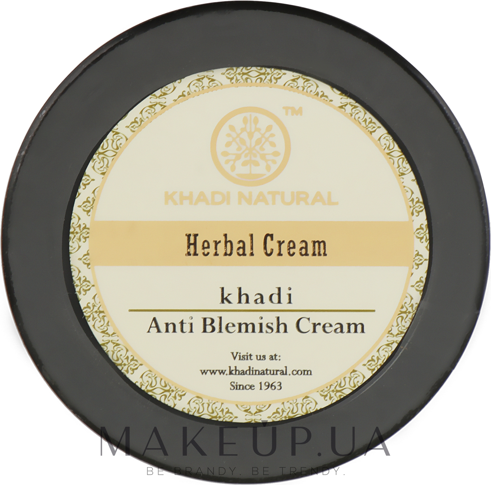 Омолоджувальний натуральний крем від пігментних плям, зморщок і темних кіл під очима - Khadi Natural Anti Blemish Cream — фото 50g
